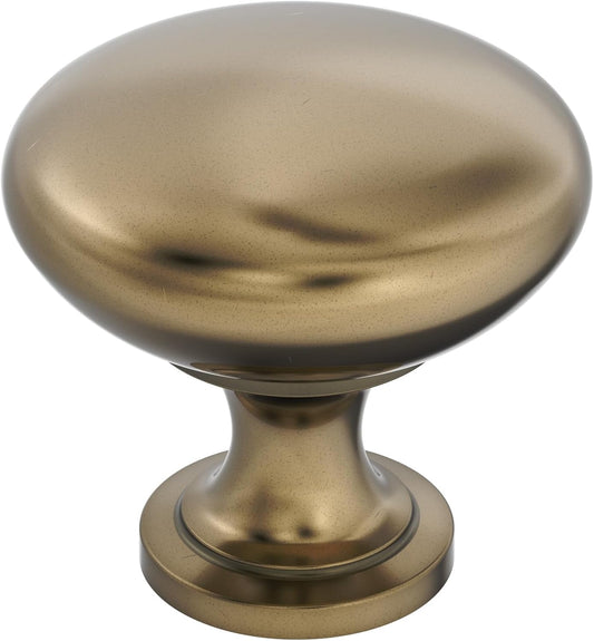 | Cabinet Knob | Burnished Brass | 1-1/4 Inch (32 Mm) Diameter | Edona | Drawer Knob | Cabinet Hardware (Pack of 1)