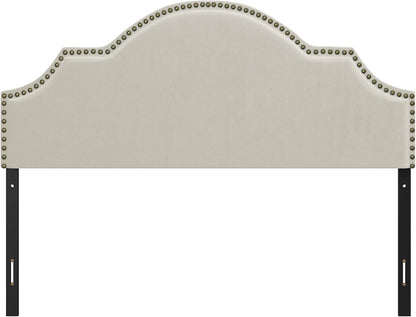, Cynthia Upholstered Full/Queen Adjustable Headboard, Cream
