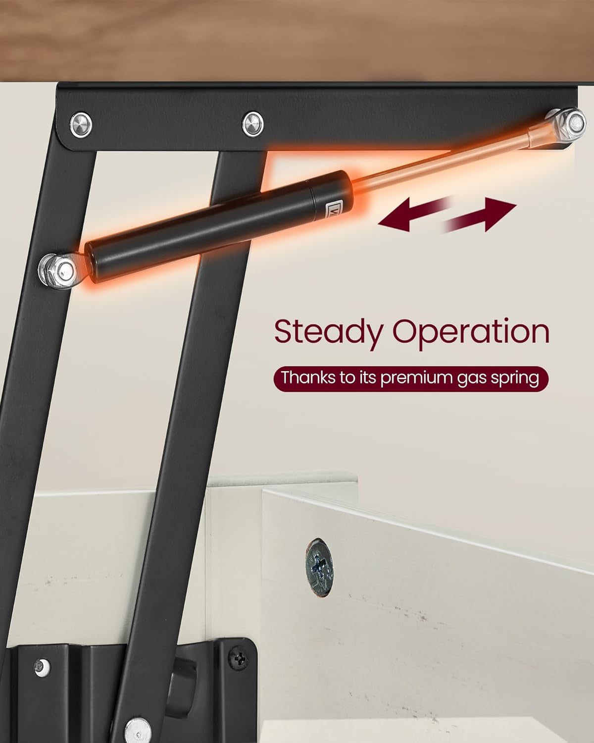 Coffee Table Lift Top, 3 in 1 Center Table with Storage, Gas Spring, 2 Drawers and 3 Hidden Compartments, Open Shelf, for Living Room, Home Office, Honey Brown and Rustic White ULCT254W01