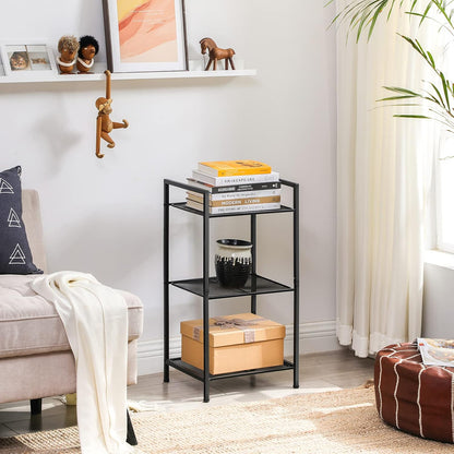 3-Tier Storage Rack, Bathroom Shelf, Extendable Plant Stand with Adjustable Shelf, for Bathroom, Living Room, Balcony, Kitchen, Black UBSC33BK