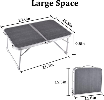 Foldable Laptop and Bed Table with Storage, Portable Mini Lap Desk for Legs, Ideal for Study, Reading, Picnic, Breakfast,And More
