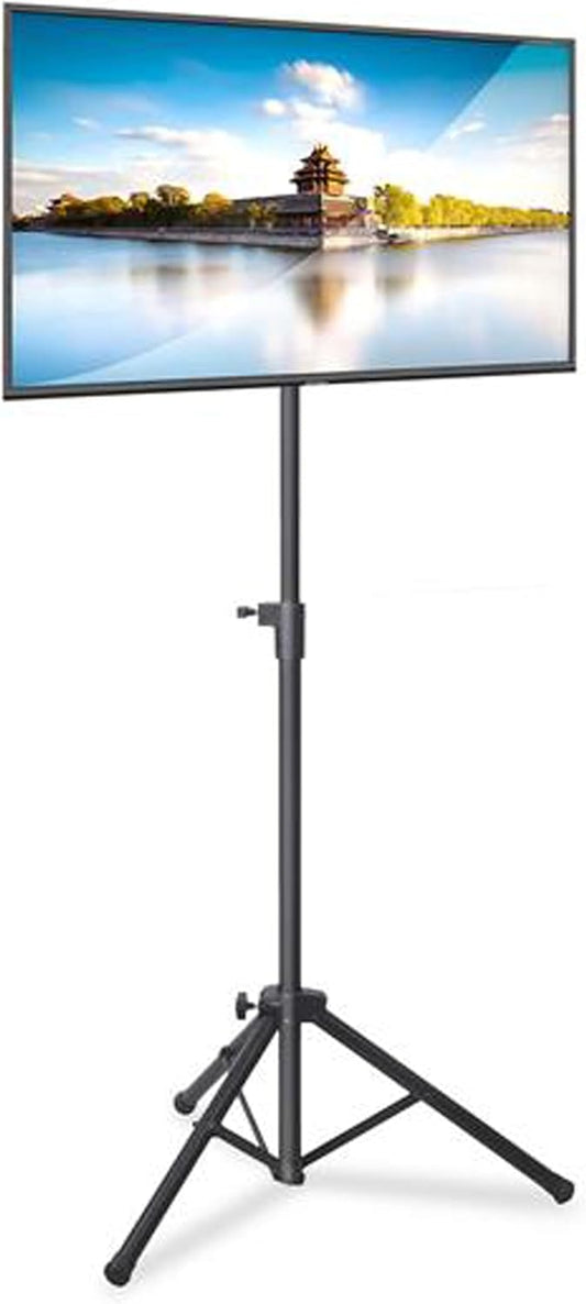 Premium LCD Flat Panel TV Tripod Stand, Portable & Foldable TV Mount for LCD/LED Flat Screen Tvs up to 32", Adjustable Height, 88.8 Lbs Capacity, VESA 100X200/200X200 - (PTVSTNDPT3215)