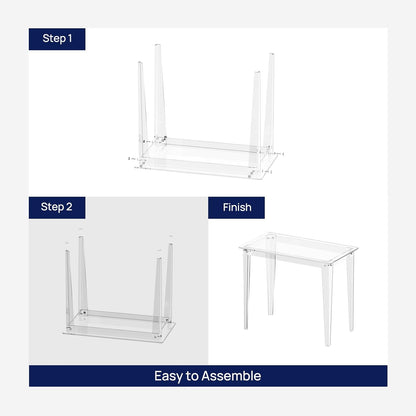 Small Acrylic Computer Desk, 35.4 Inch, Clear Study Desk for Home Office, Writing, Vanity, Modern, Easy Assembly, 19.7" W X 29.5" H, Right-Angle Legs Design