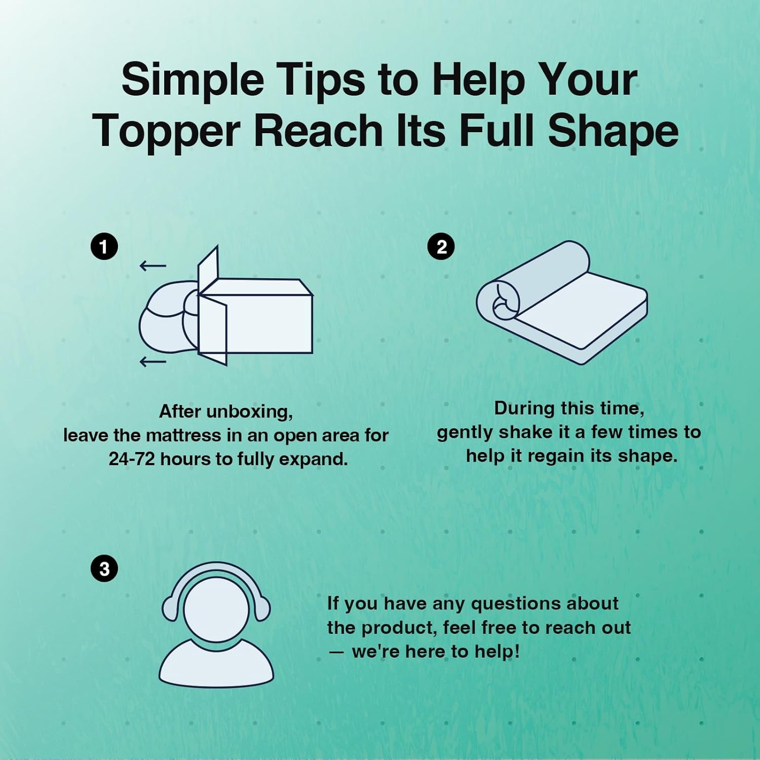 Queen Memory Foam Mattress Topper 3 Inch, Cooling Gel Infused, Ventilated Pressure Relief Pad, Medium Comfort for Sofa, RV, Camper, Dorm Room