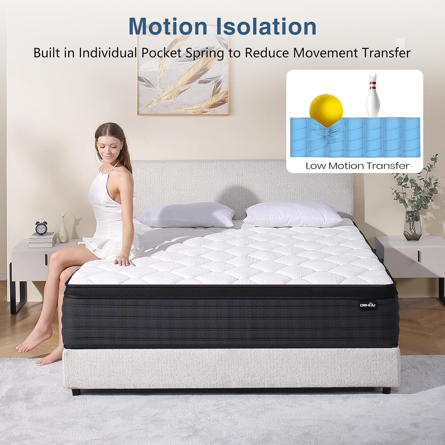 Twin Size Mattress, 10 Inches Hybrid Memory Foam Twin Mattress in a Box, Pressure Relief, Medium Firm, Certipur-Us