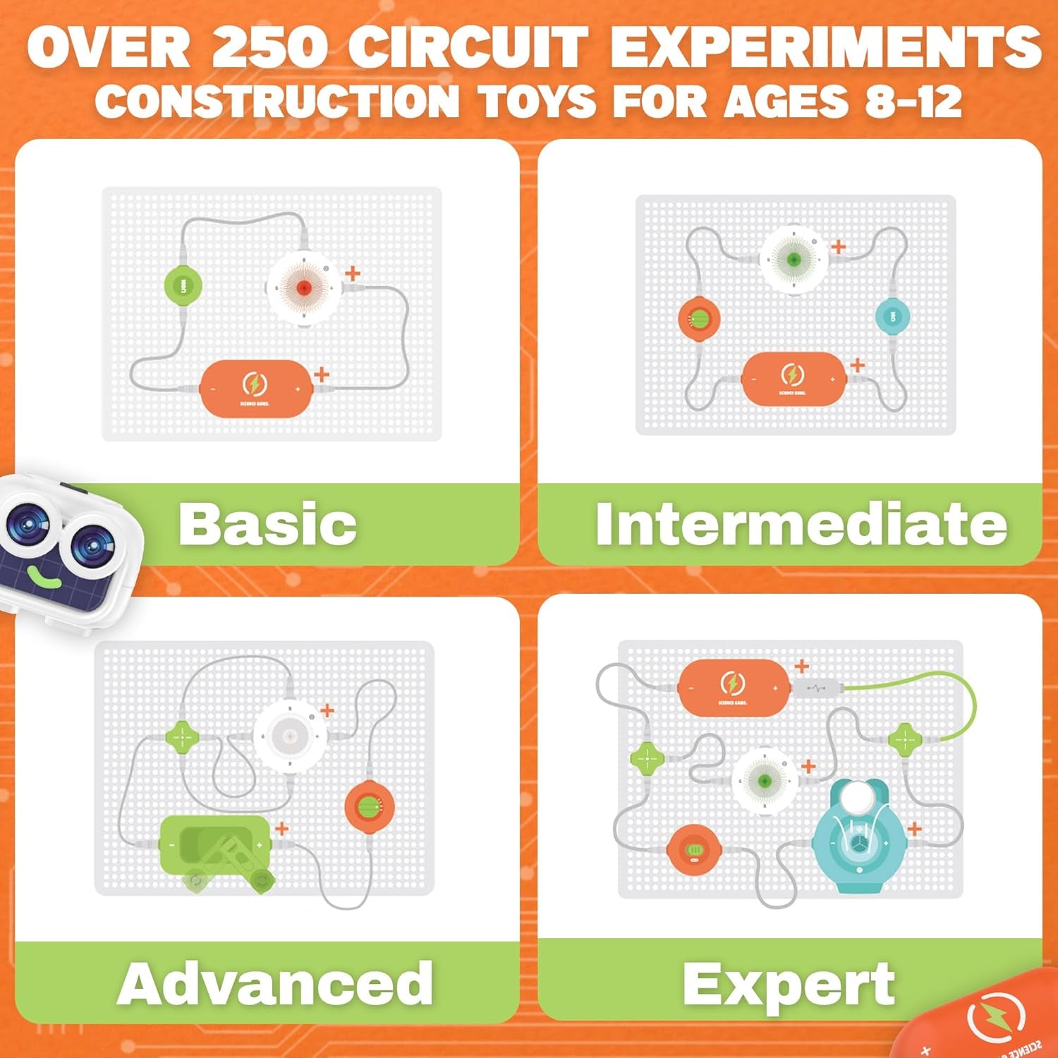 Science Kits for Kids - STEM Kits for Kid, Electronics Exploration Kit, over 440 Projects, 16 Circuit Parts, STEM Toy Educational Gifts for Kids Boys Girls Ages 3 4 5 6 7 8 9 10 11 12