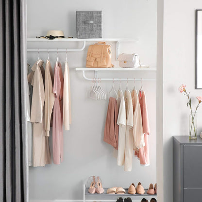 Slim Velvet Hangers, Non-Slip Clothes Hangers with Rose Gold Swivel Hooks, Space-Saving, for Closet, 50 Pack, White UCRF026W03