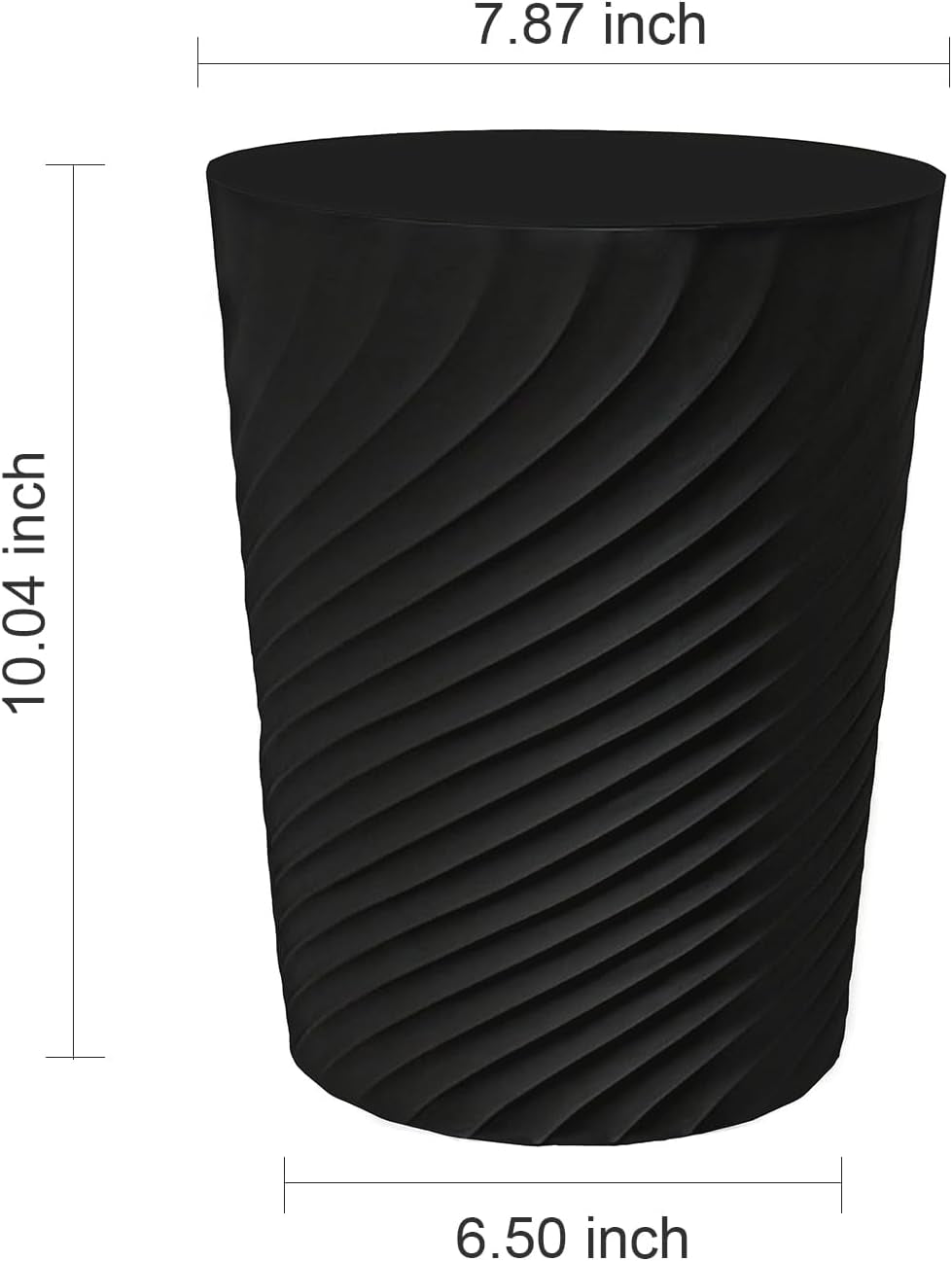 1.8 Gallon Small Trash Can Wastebasket Recycling Bin Slim Profile for Compact Spaces Bathroom, Office, Bedroom, Kitchen (1.8 Gallon, Black)