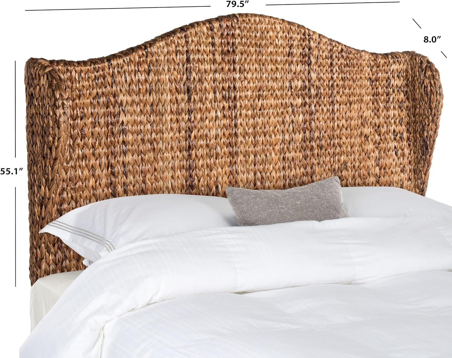 Home Collection Nadine Brown Winged Headboard (Queen)