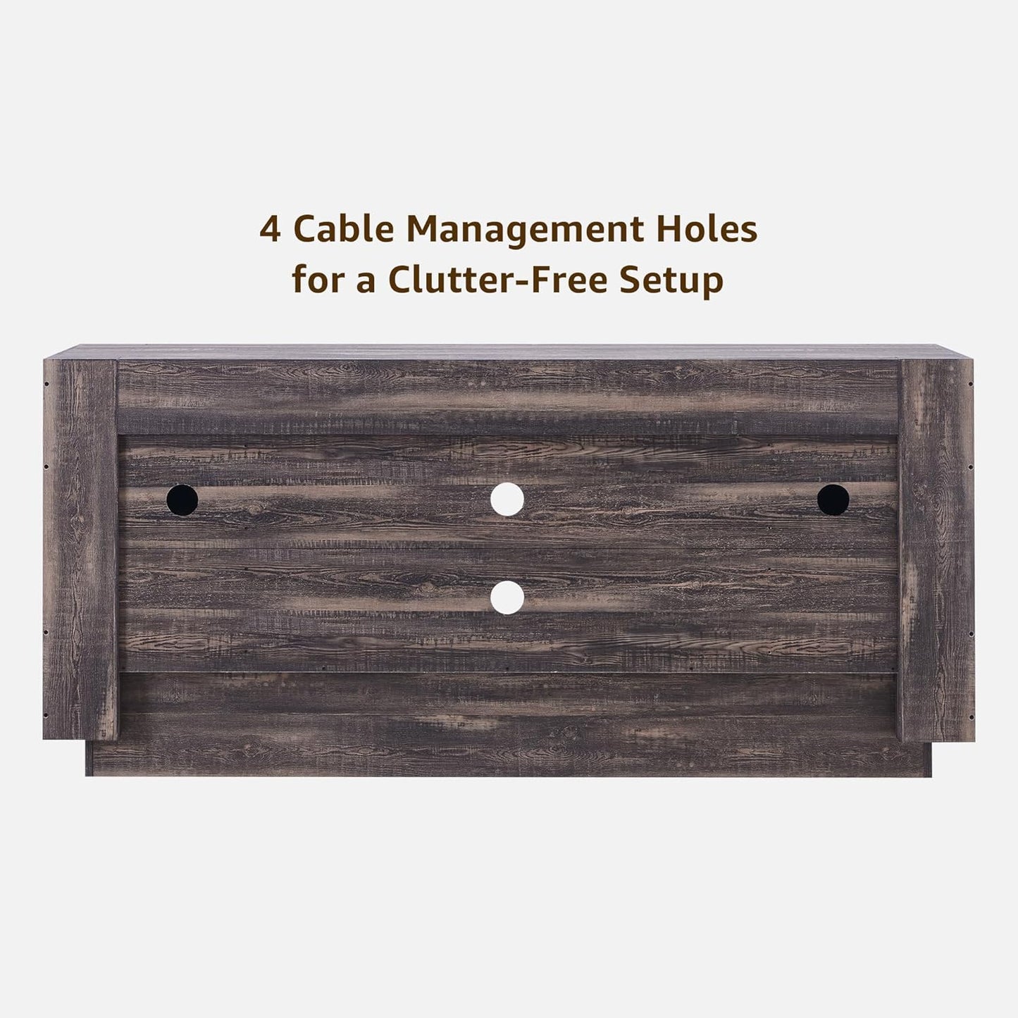 Modern 70" TV Stand, Entertainment Center for Tvs up to 80", Media Console with Large Open Storage & Side Cabinets, Thick Wood Design for Living Room, Dark Rustic Oak