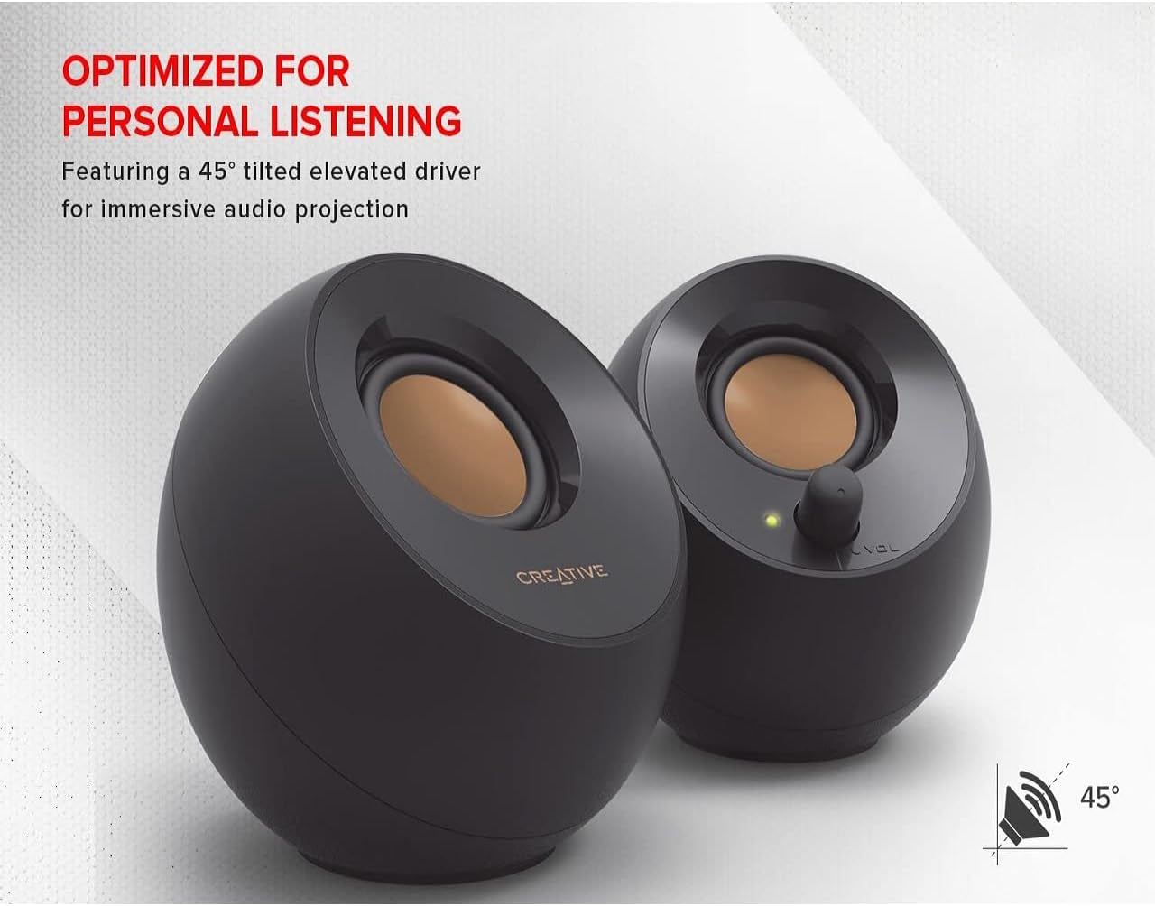 Pebble 2.0 Usb-Powered Desktop Speakers with Far-Field Drivers and Passive Radiators for Pcs and Laptops (Black)