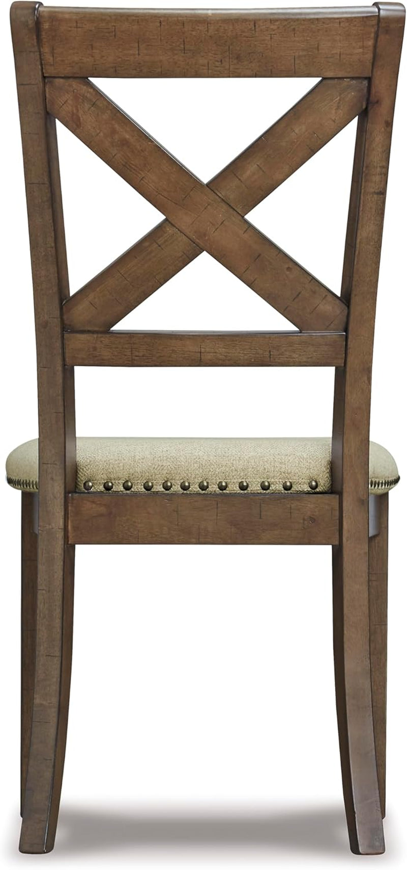 Moriville Modern Farmhouse 19" Upholstered Dining Room Chair, 2 Count, Brown