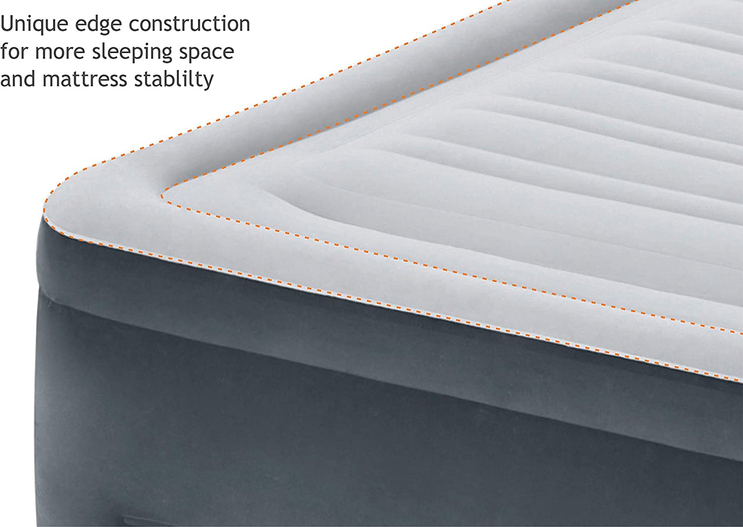 64417ED 22In Queen Dura-Beam Comfort Plush High-Rise Inflatable Air Mattress with Built in Pump for Travel and Camping, 600Lb Weight Capacity