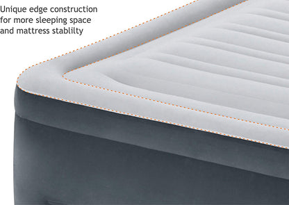 64417ED 22In Queen Dura-Beam Comfort Plush High-Rise Inflatable Air Mattress with Built in Pump for Travel and Camping, 600Lb Weight Capacity
