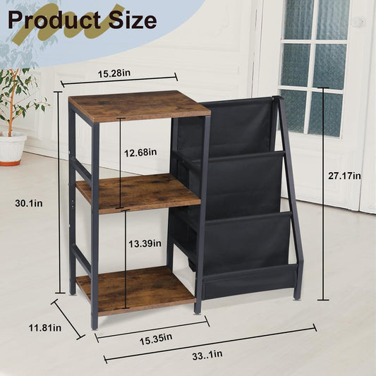 Record Player Stand,Record Player Stand with Vinyl Record Storage,Turntable Stand Holds, Brown End Table for Music Room,Record Cabinet for Vinyl Records Media Stereo.
