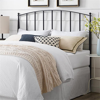 Modern Metal King Spindle Headboard, Powder-Coated Black Finish, Steel Frame with Arched Design and Tapered Posts, 55.25" H X 76.75" W, Fits Standard Adjustable Bed Frames, Bedroom