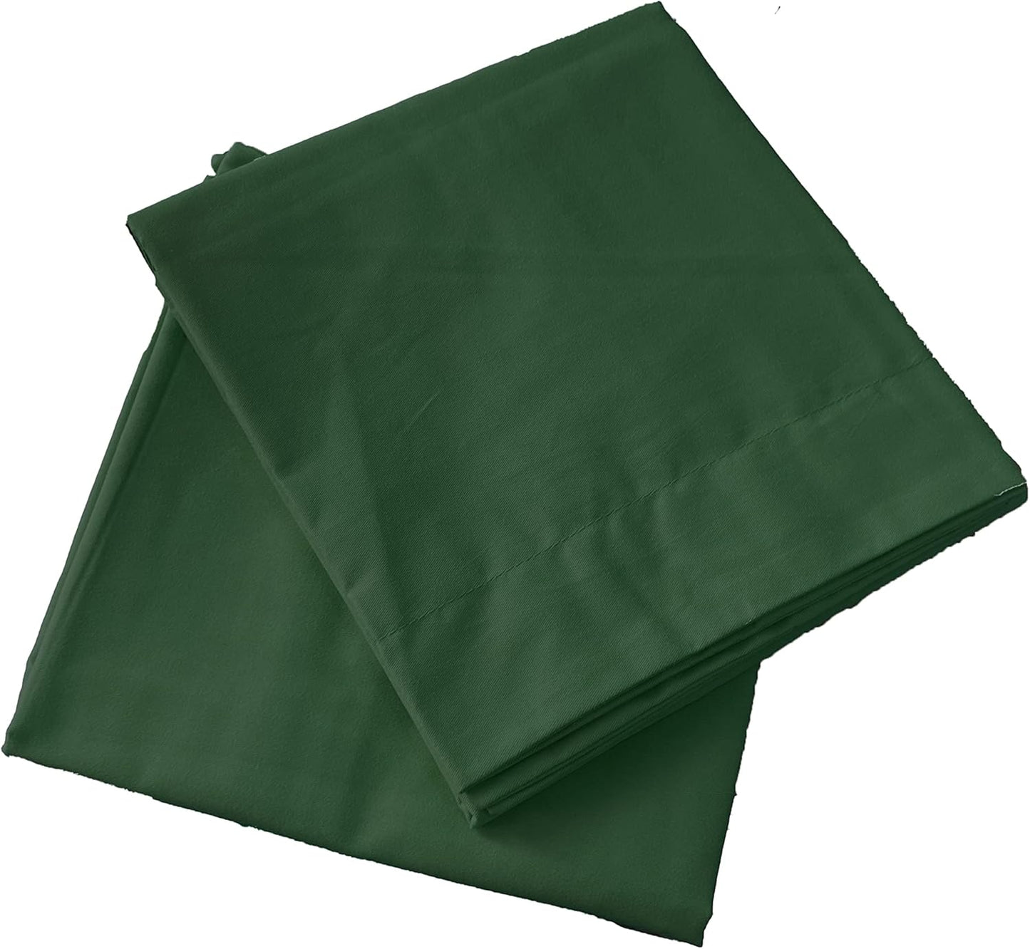Soft and Breathable 100% Egyptian Cotton Envelope Pillow Shams, Silk like and Cozy Decorative Pillow Covers, Set of 2, Dark Green, King