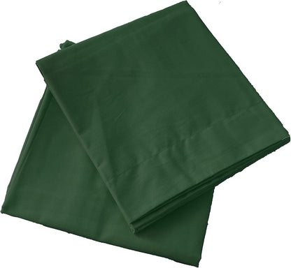 Soft and Breathable 100% Egyptian Cotton Envelope Pillow Shams, Silk like and Cozy Decorative Pillow Covers, Set of 2, Dark Green, King