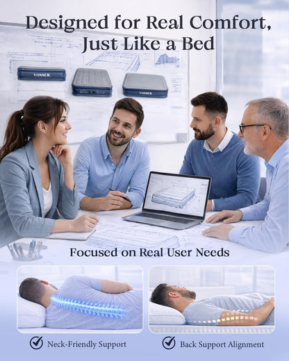 Air Mattress Queen with Built-In Pump, 18" Raised Inflatable Blow up Mattress,Upgraded Heavy Duty Portable Air Bed for Home,Guests,Floor & Camping, Self Inflating Colchon Inflable for Adults