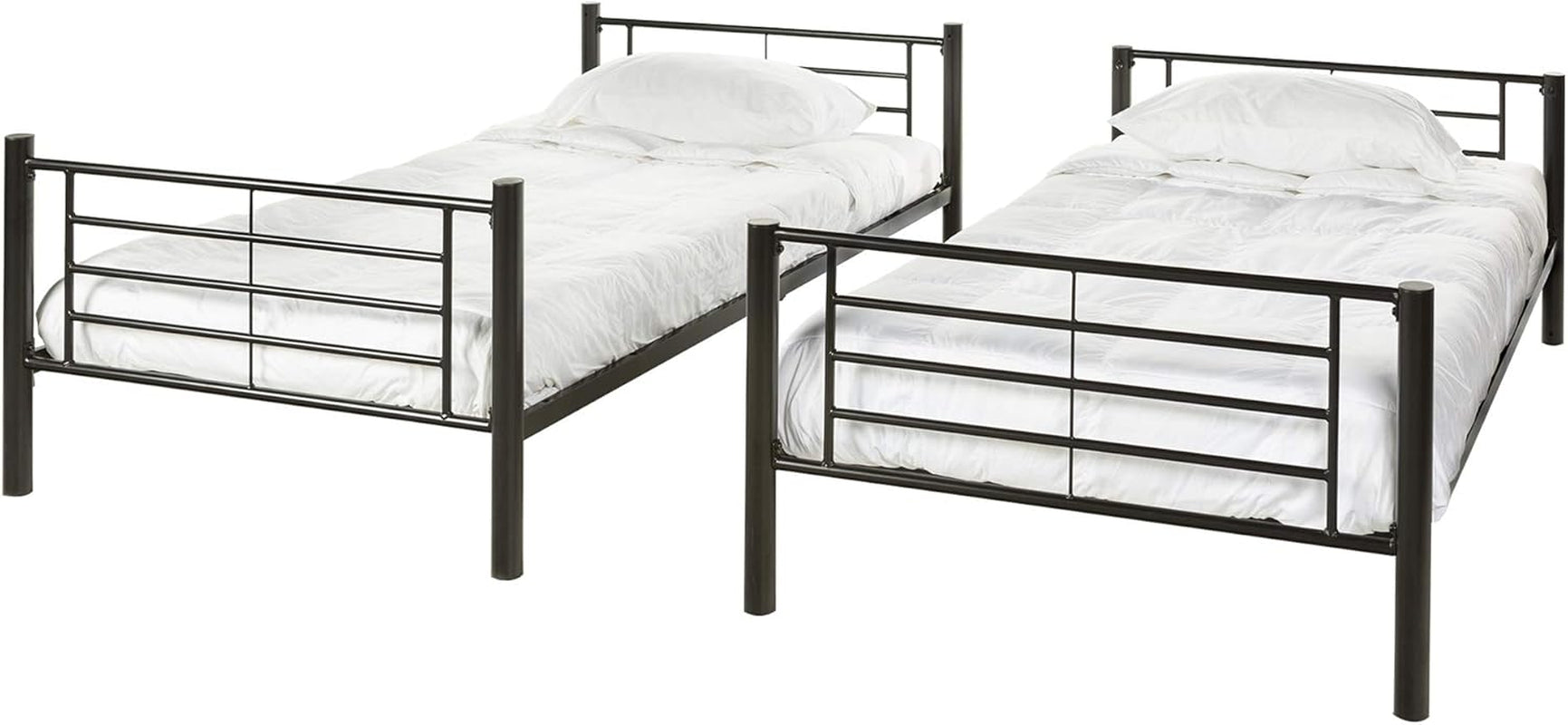 Elodie Urban Industrial Twin over Twin Metal Bunk Bed, Twin over Twin, Black