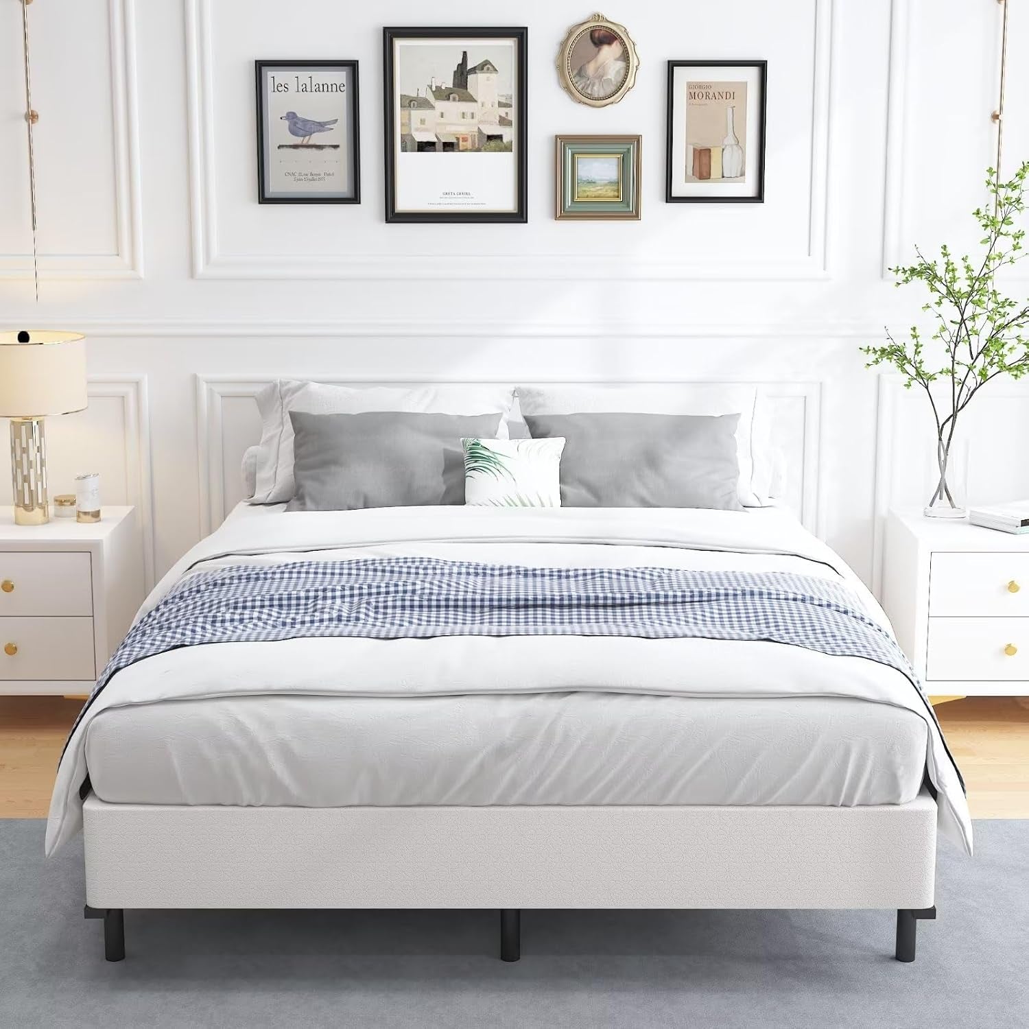 Box Springs King Size 9 Inch, Heavy Duty Metal Frame Mattress Foundation with Easy Clean Cover, Noise Free, Easy Assembly