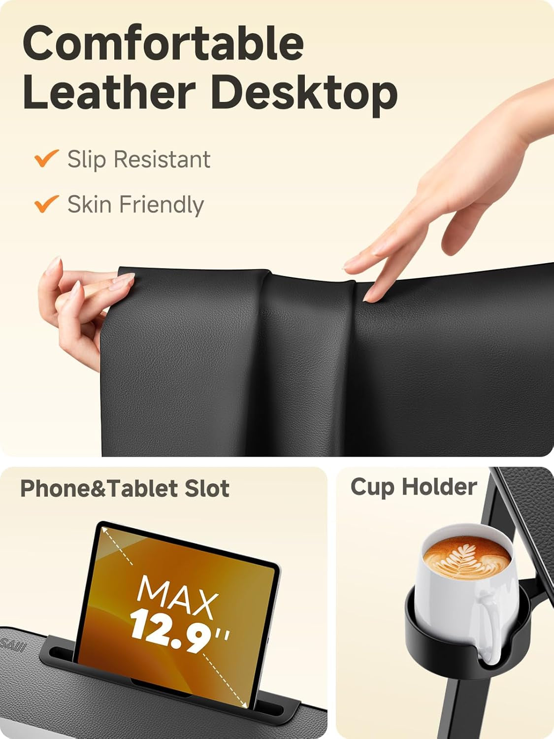 TV Tray Table - Heavy Duty Extra Large TV Trays, Upgraded Dinner Trays for Eating on Couch, Tilt & Height Adjustable Snack Table Laptop Desk for Sofa, Bedside and Recliner