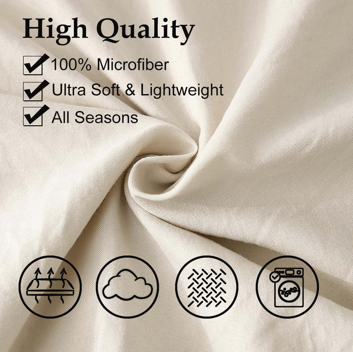Beige Pillowcases, Macrame Tassel Pillow Cases Set of 2, 100% Washed Microfiber, Cream Decor Tassel Boho Pillow Cover, 2 Pack (King, Beige Tassel)