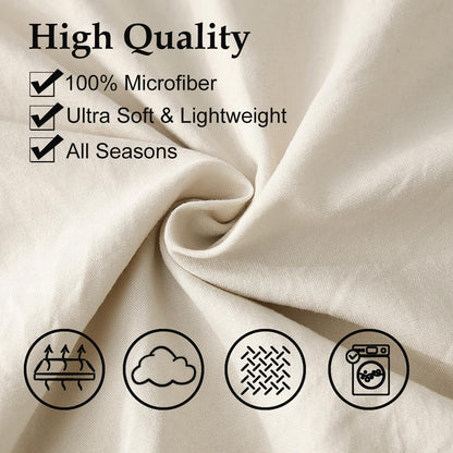 Beige Pillowcases, Macrame Tassel Pillow Cases Set of 2, 100% Washed Microfiber, Cream Decor Tassel Boho Pillow Cover, 2 Pack (King, Beige Tassel)