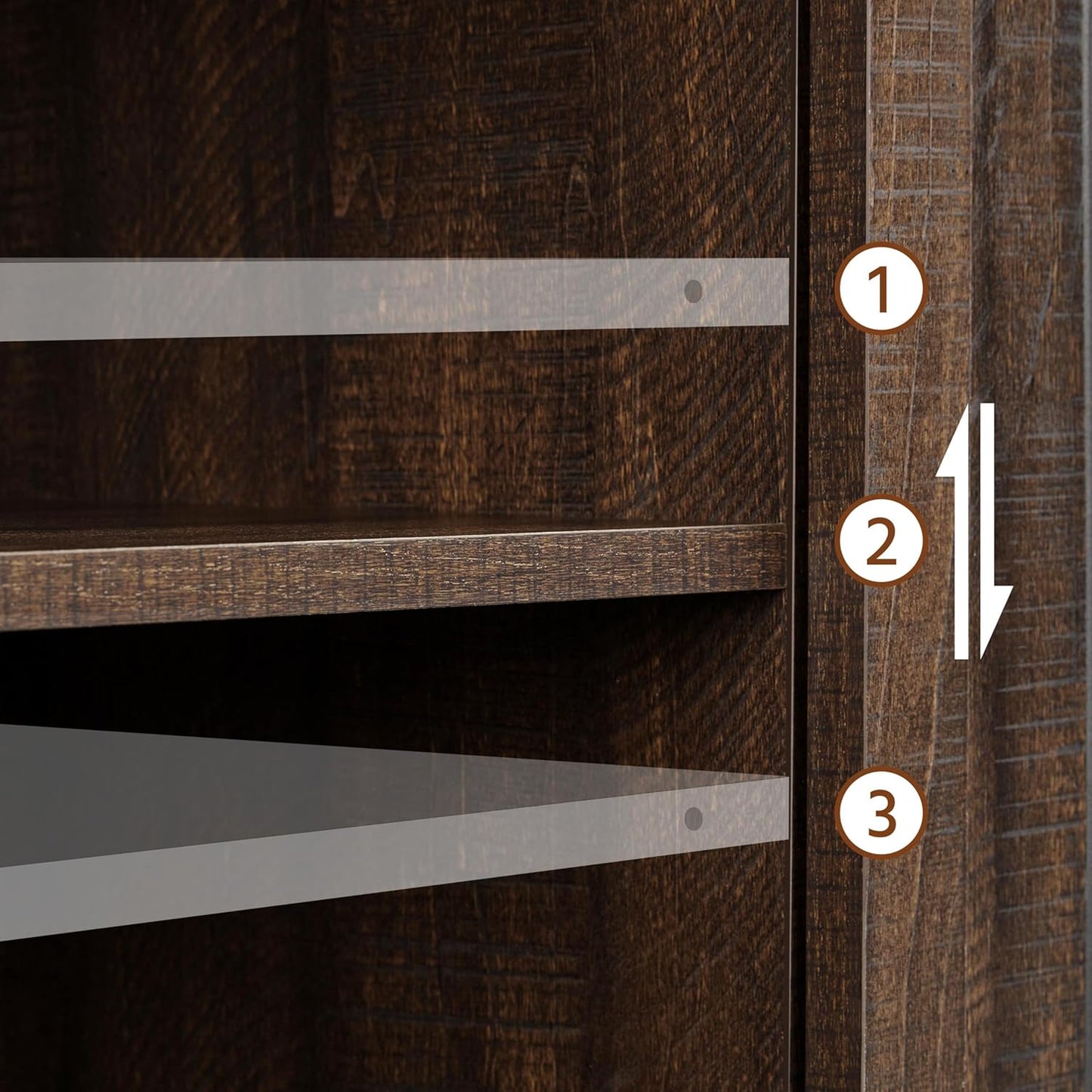 TV Stand for Tvs up to 65 Inch, Farmhouse Media Entertainment Center, 58'' TV Console Table with Adjustable Shelves & Sliding Barn Doors for Living Room, Dark Walnut