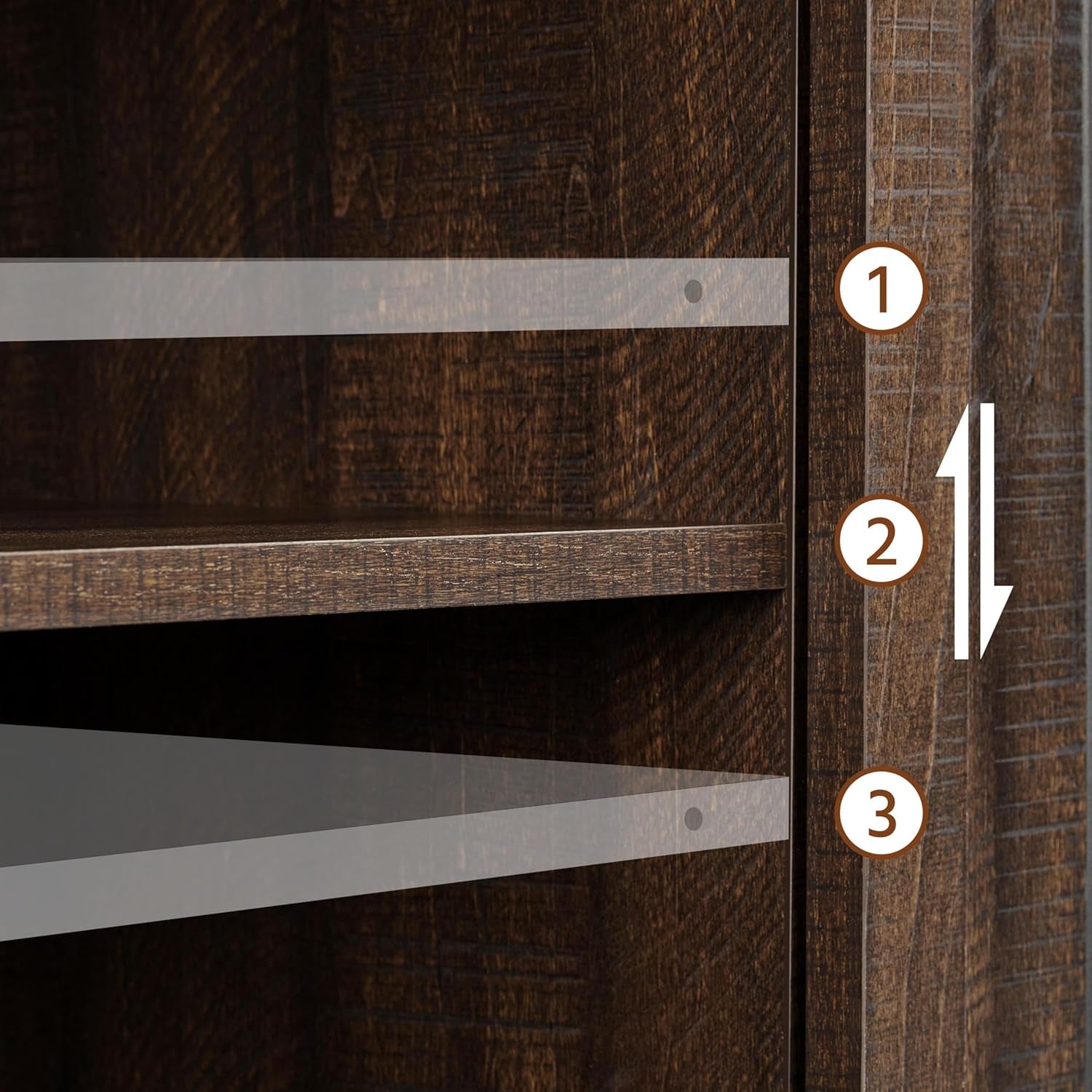 TV Stand for Tvs up to 65 Inch, Farmhouse Media Entertainment Center, 58'' TV Console Table with Adjustable Shelves & Sliding Barn Doors for Living Room, Dark Walnut