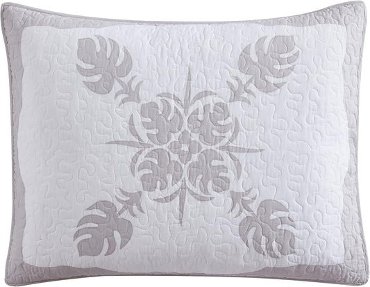 Tommy Bahama - King Sham, Cotton Bedding with Envelope Closure, Breathable Bedding Set (Molokai Grey)