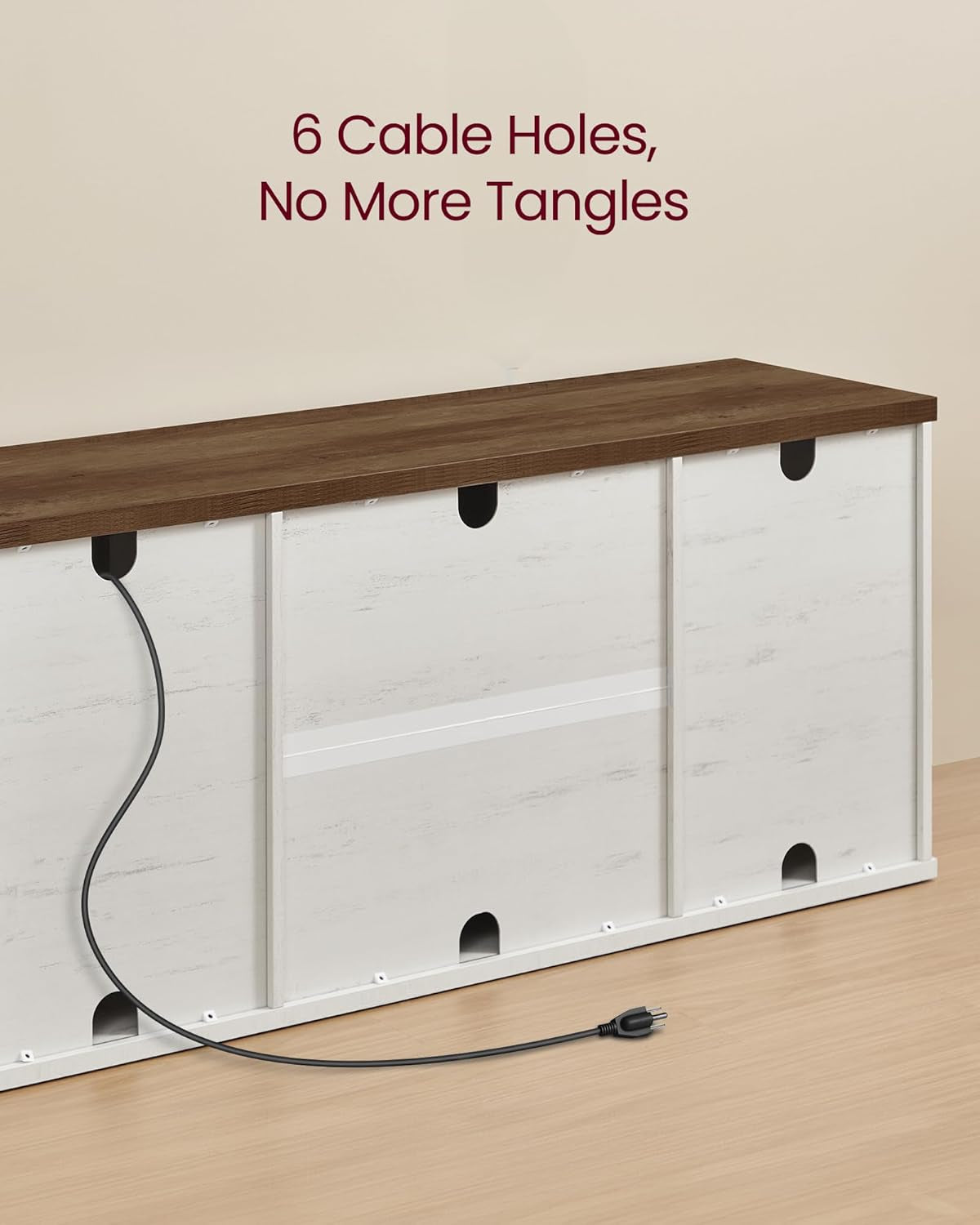 Farmhouse TV Stand for Tvs up to 65 Inches, Entertainment Center with Storage Cabinets and Sliding Barn Doors, Media Console Table for Living Room, Rustic White and Honey Brown ULTV535W01