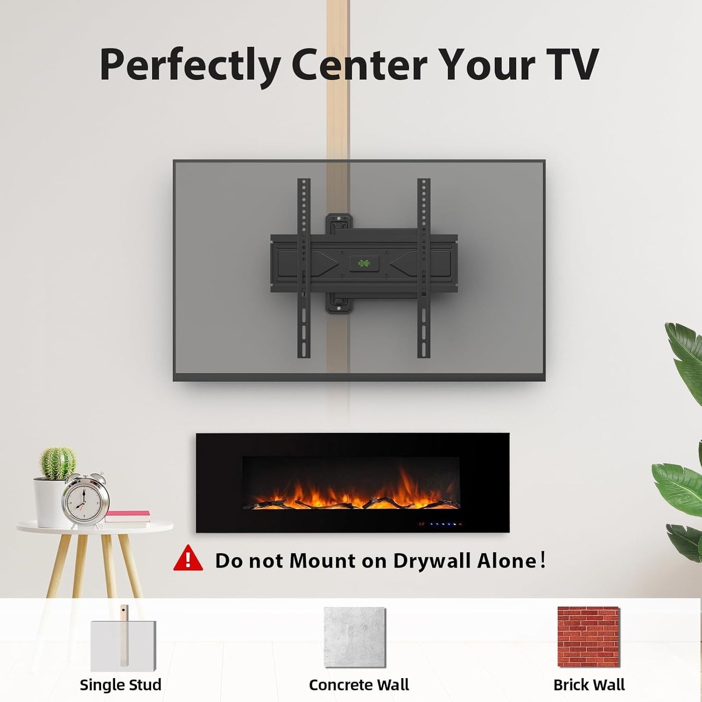 Corner TV Wall Mount for 26-60 Inch Tvs up to 80 Lbs, Single Articulating Arm, Full Motion TV Wall Mount Bracket with Swivel and Tilt, Max VESA 400X400Mm
