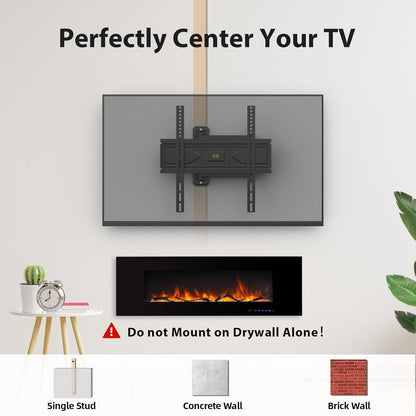 Corner TV Wall Mount for 26-60 Inch Tvs up to 80 Lbs, Single Articulating Arm, Full Motion TV Wall Mount Bracket with Swivel and Tilt, Max VESA 400X400Mm