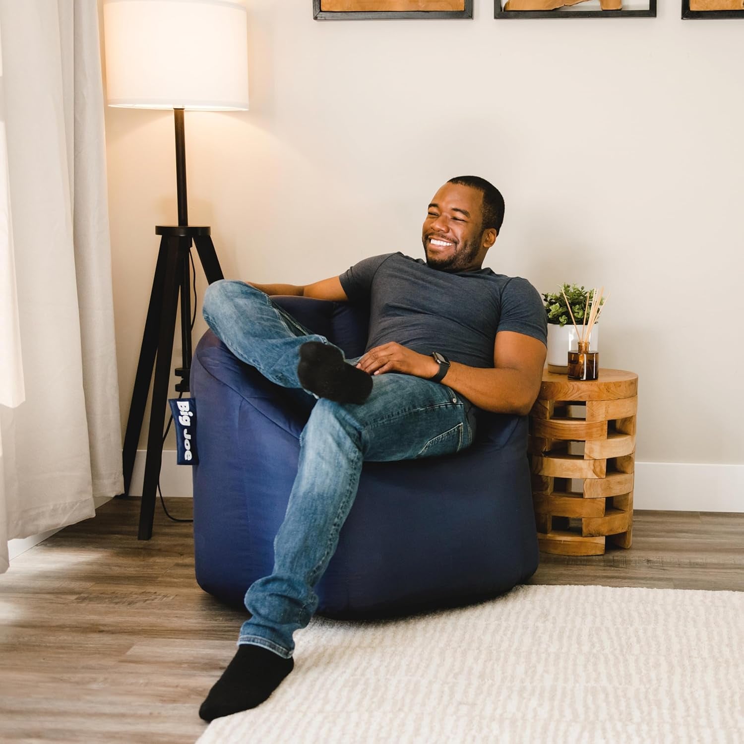 Milano Beanbag Chair Navy Smartmax