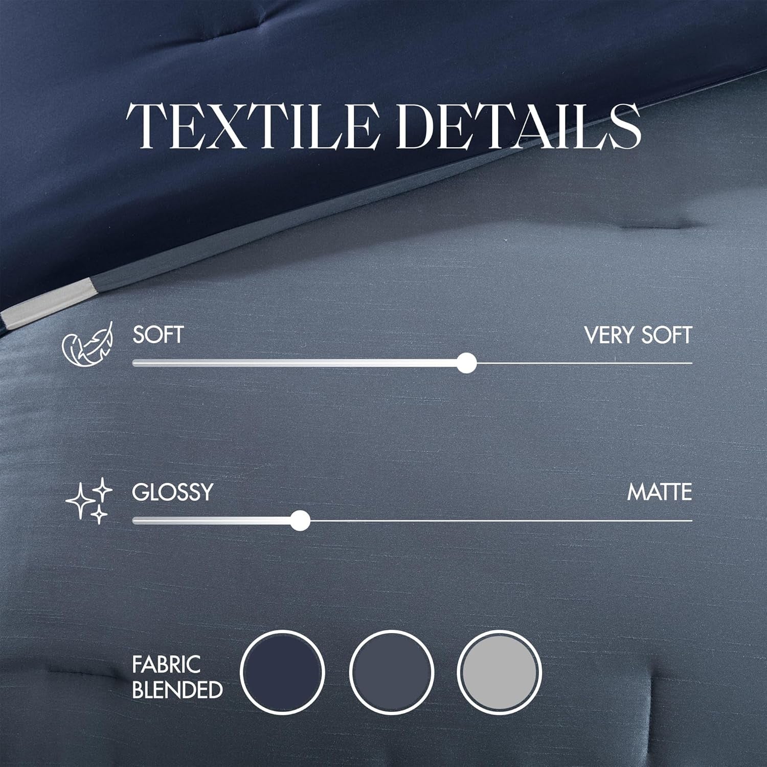 Cozy Comforter Set-Deluxe Hotel Collection, All Season down Alternative Luxury Bedding with Matching Shams, Decorative Pillows, King(104"X92"), Genevieve, Navy 7 Piece
