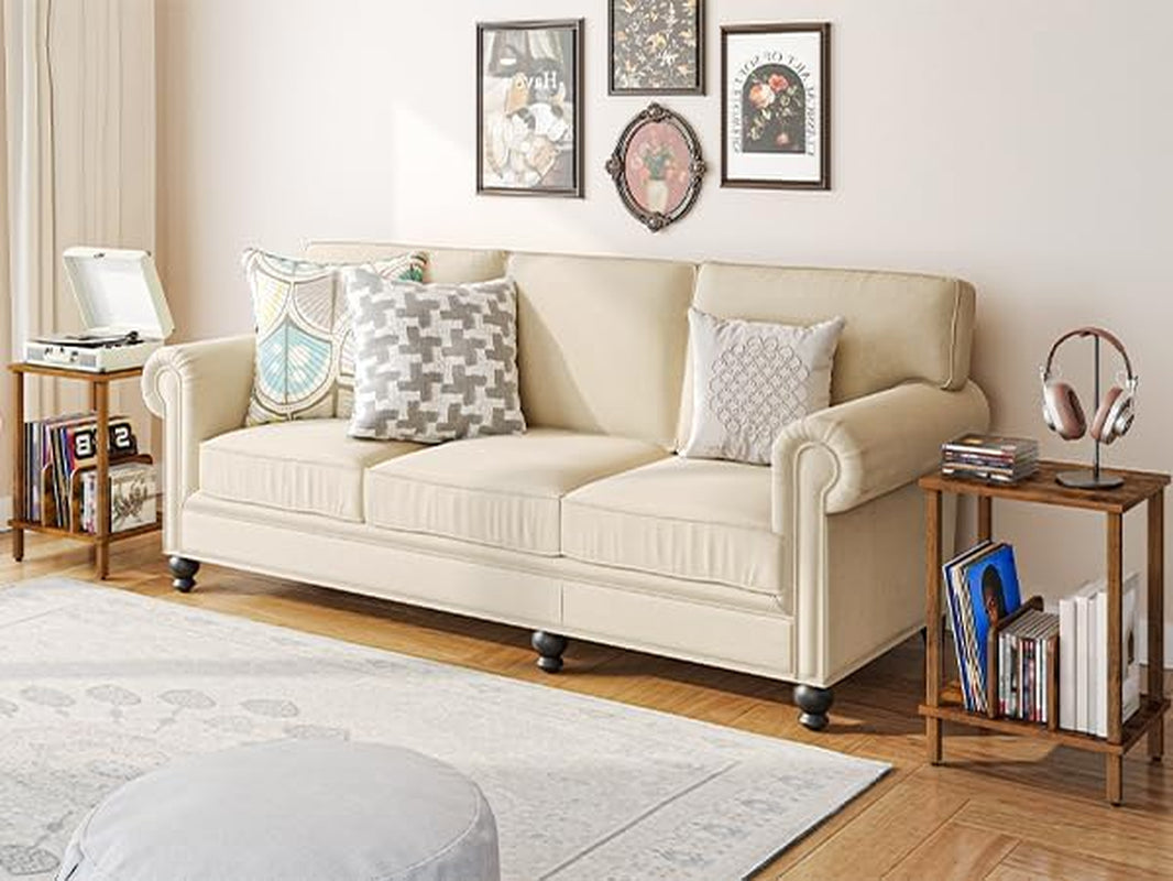 Small End Table, 2-Tier Record Player Stand Vinyl Record Turntable Stand with Storage up to 100 Albums, Small Side Table for Living Room, Bedroom Rustic Brown, FG05RS01