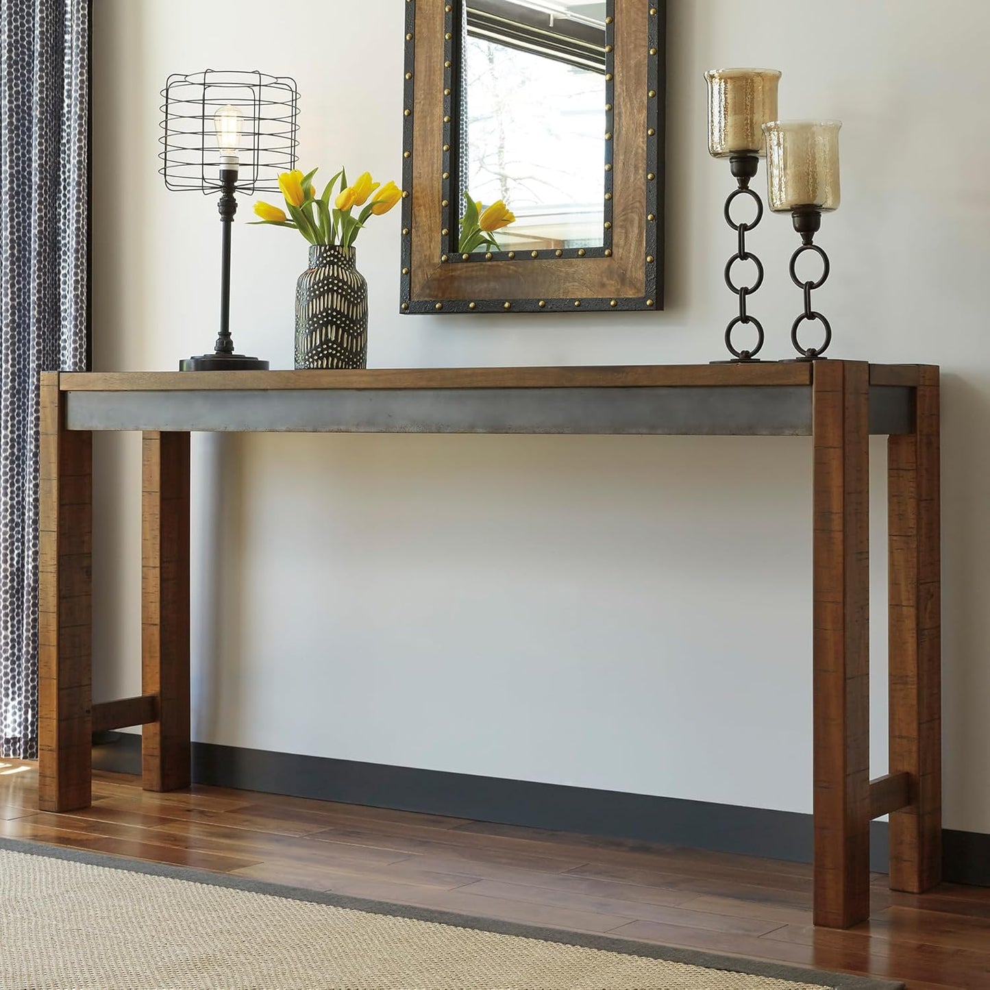 Furniture Torjin Urban Counter Height Dining Room Table, Two-Tone Brown