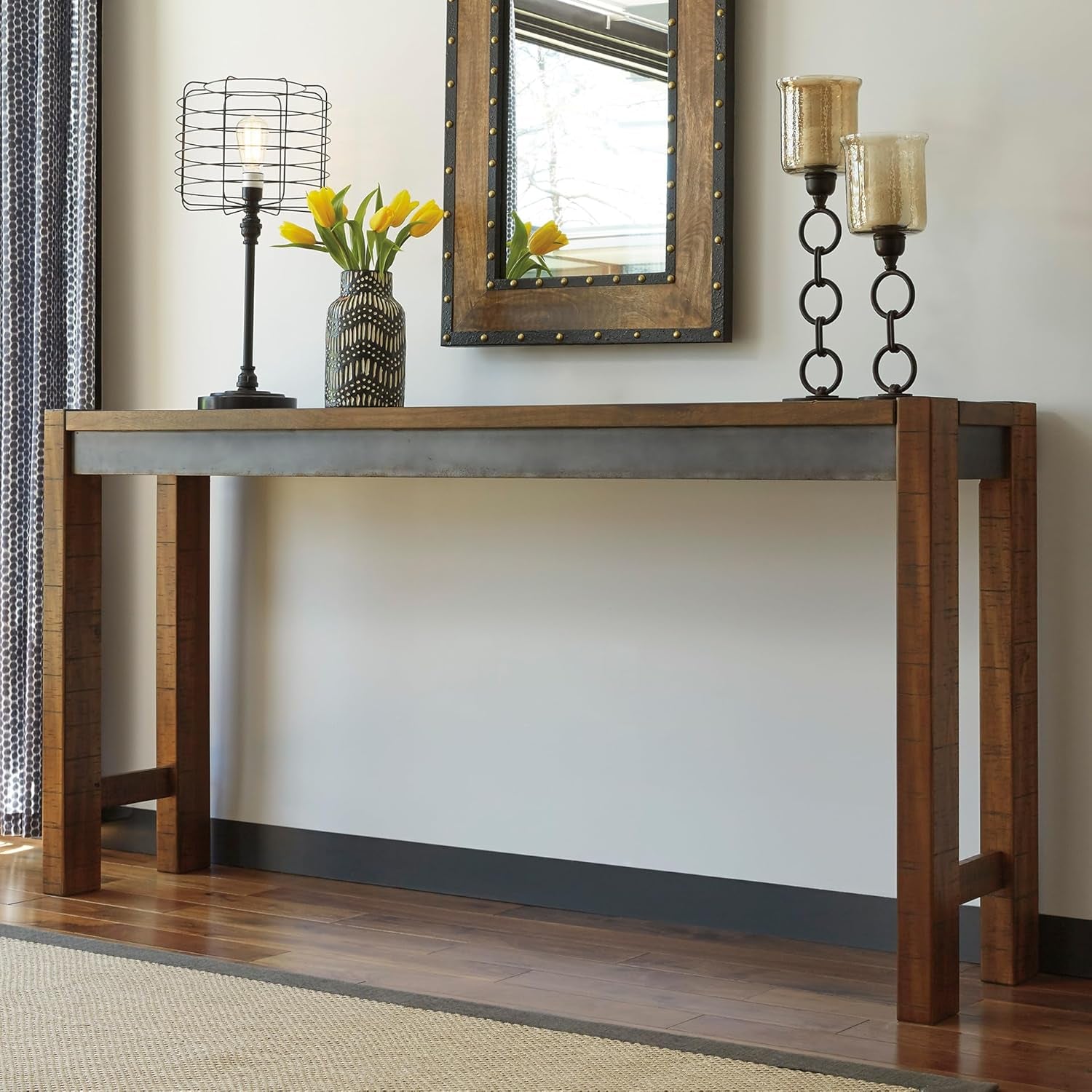Furniture Torjin Urban Counter Height Dining Room Table, Two-Tone Brown