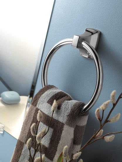 Donnor Collection Chrome 6.25-Inch Diameter Wall Mount Contemporary Bathroom Hand-Towel Ring, P5860