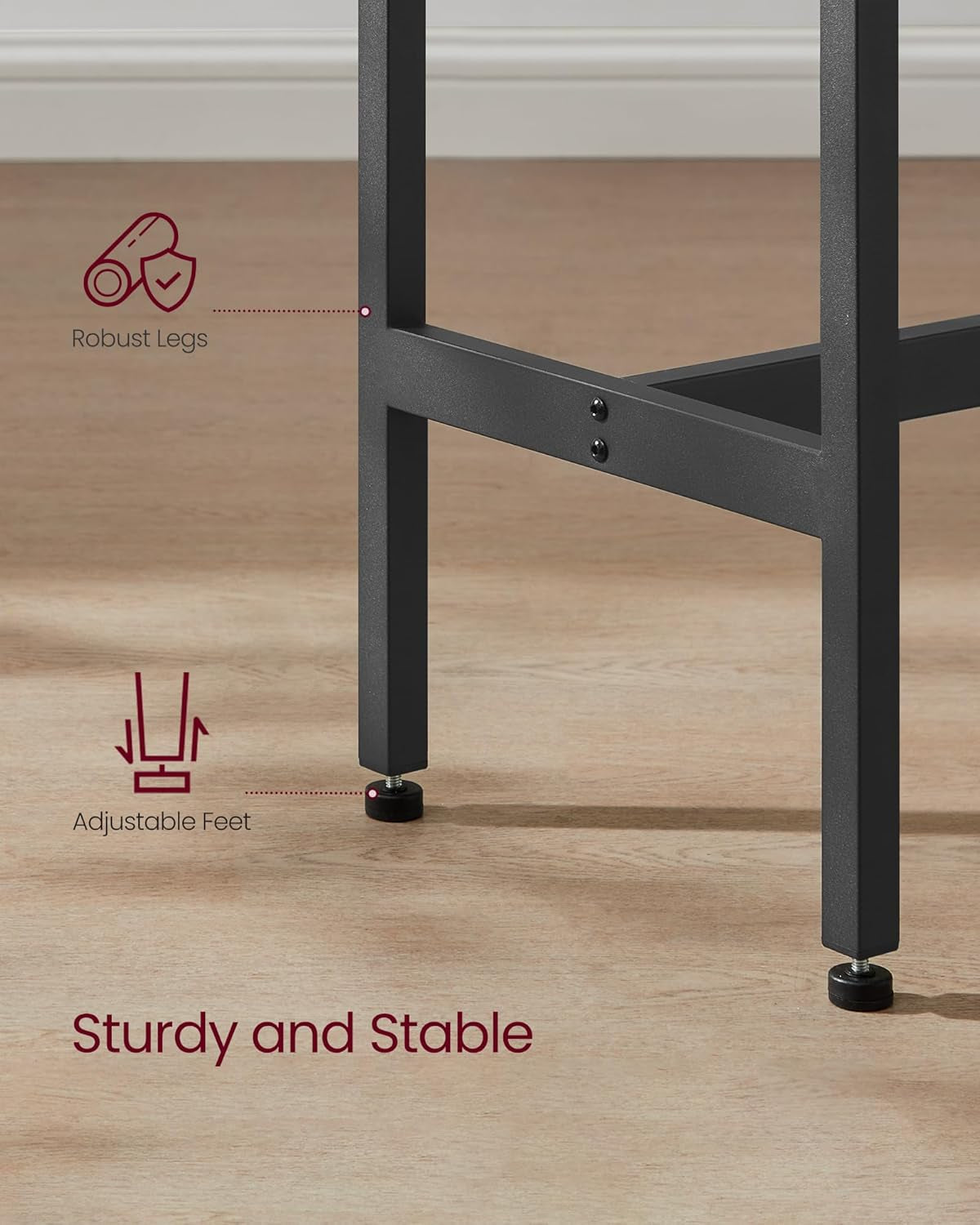 Dining Table Set, Bar Table and Chairs Set, Kitchen Bar Height Table with Stools Set of 2, Steel Frame, Industrial, 39.4 X 15.7 X 35.4 Inches, Heather Greige and Ink Black ULBT218B02