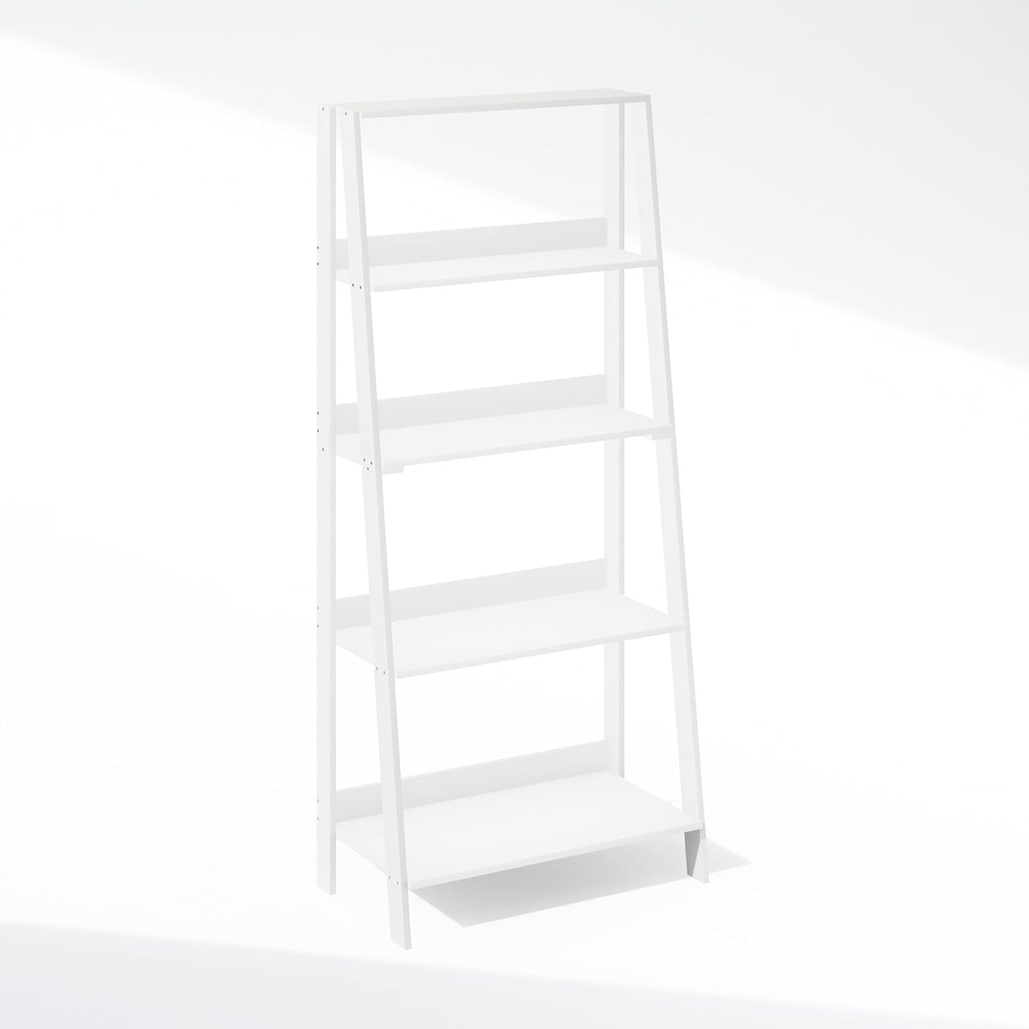 Ladder Display Shelf, 5-Tier Ladder Shelf, Ladder Bookshelf, Display Storage Shelves, 13 X 23.6 X 53.5, for Living Room, Home Office, White