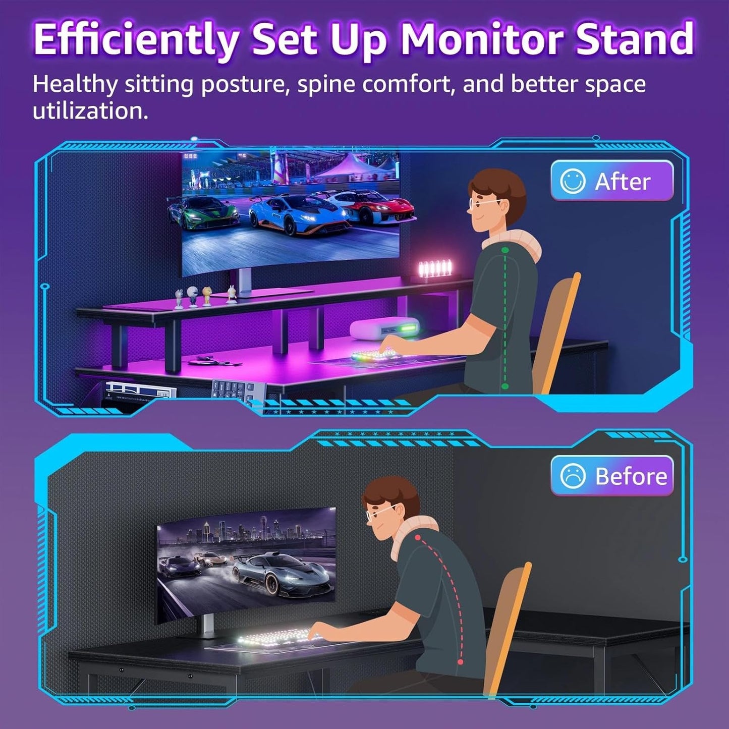 Black Gaming Desk with Shelves and Drawers - 39 Inch Small Gaming Desk with Storage Shelves for Boys Teens Bedroom, Black Computer Desks with Drawers, Monitor Stand, Power Outlet