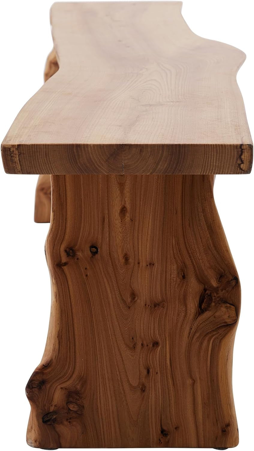 63” Wooden Dining Bench Solid Natural Edge Wood Dining Bench Indoor Kitchen Table Benches Entryway Benches for Rustic Home Décor Furniture