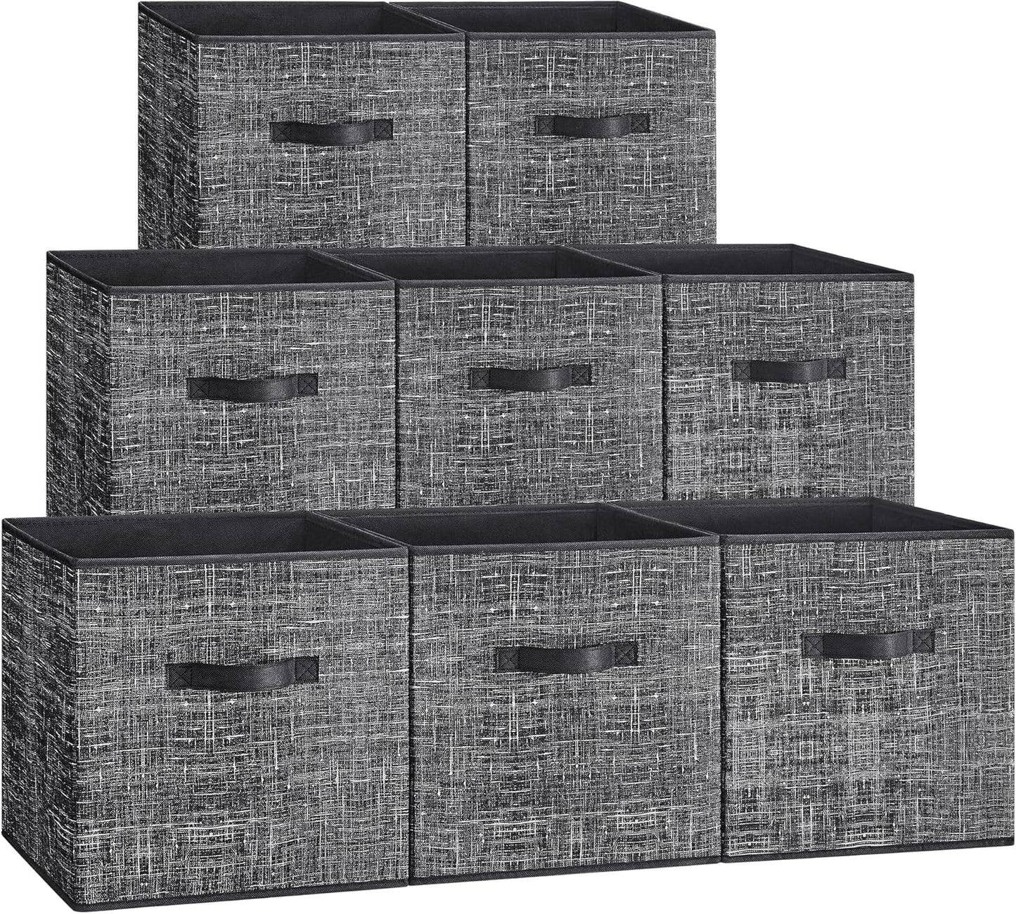 Storage Cubes, 13-Inch Non-Woven Fabric Bins with Double Handles, Set of 8, Closet Organizers for Shelves, Foldable, for Clothes, Cattail Gray UROB833G01