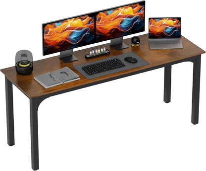 Modern Simple Large Computer Desk, 71" Long Home Office Desk for Two Person, Multi-Purpose Computer Table for Home Office Study, Rustic Brown