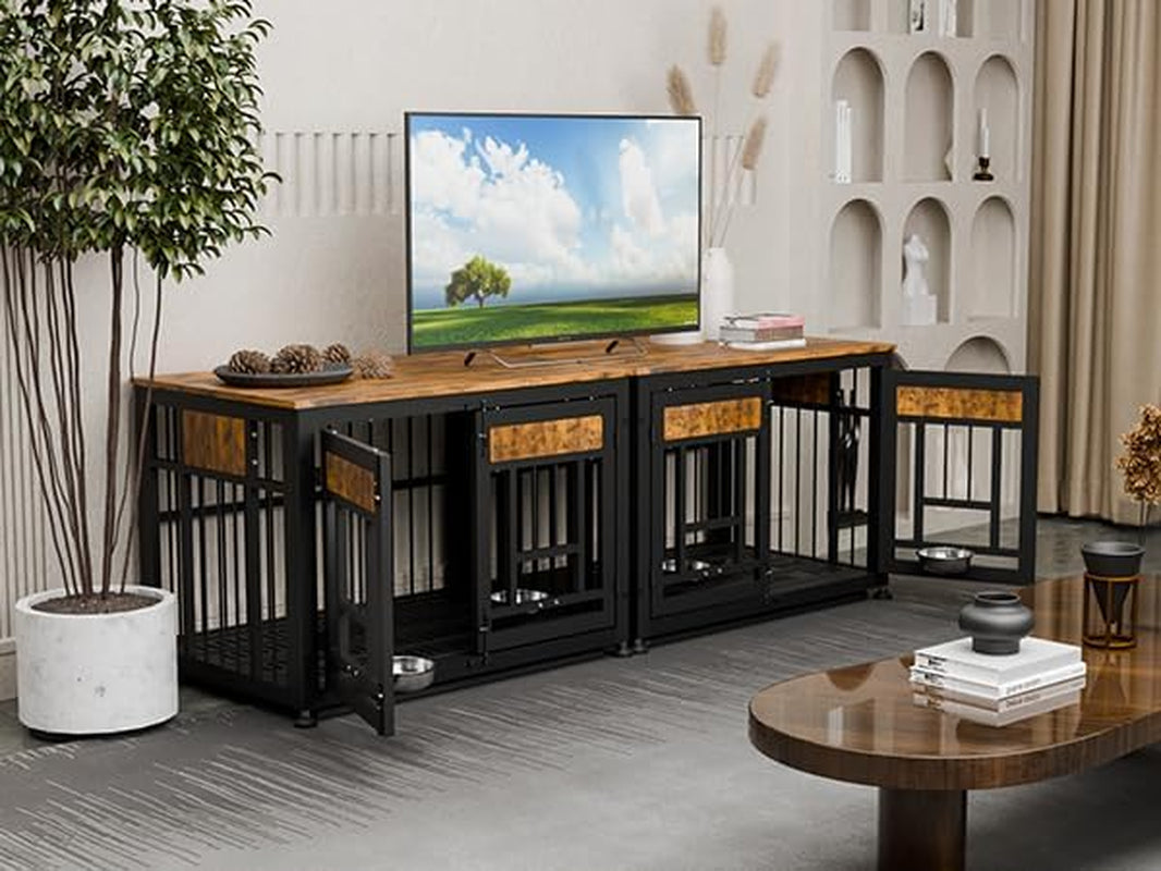 Heavy Duty Dog Crate Furniture for Large Dog, 48 Inch Decorative Pet House End Table, Extra Large Wooden Cage Kennel Furniture Indoor