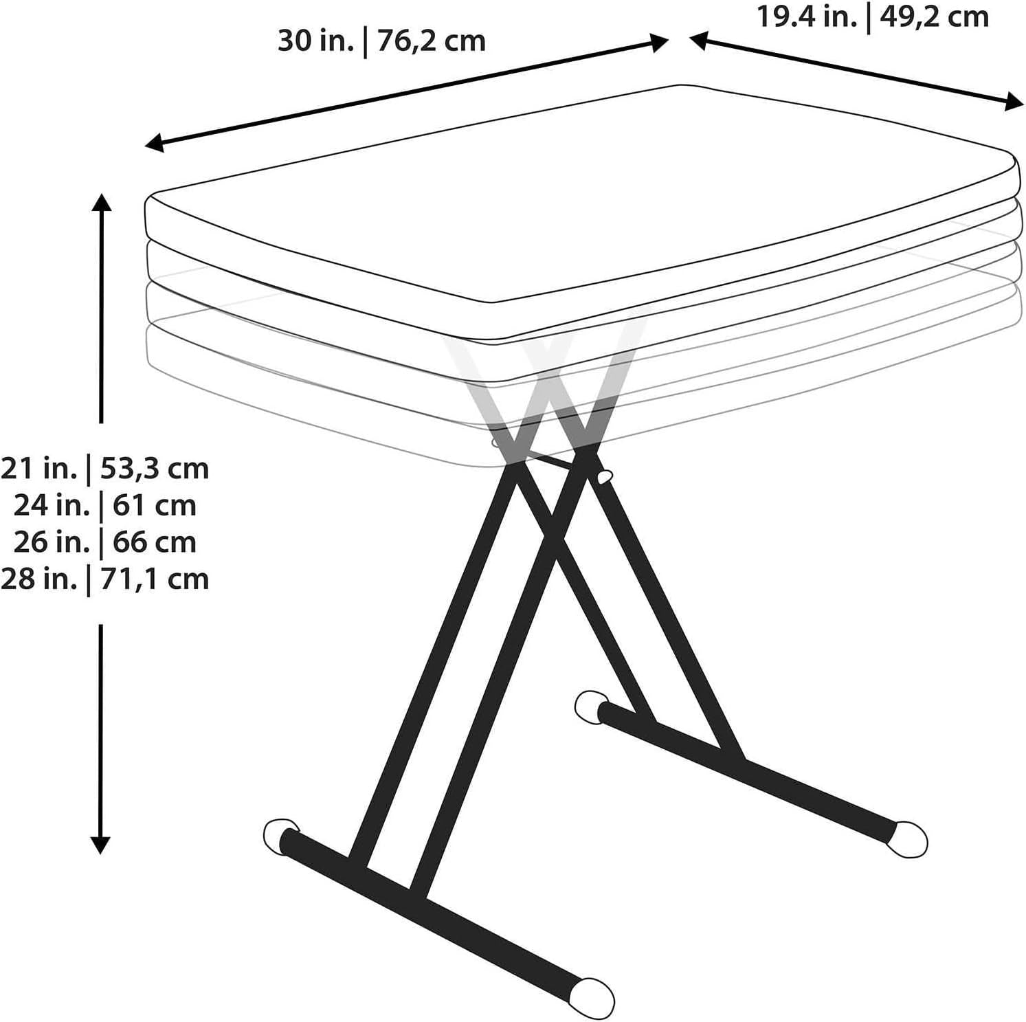 28240 Adjustable Folding Laptop Table TV Tray, 30 Inch Almond