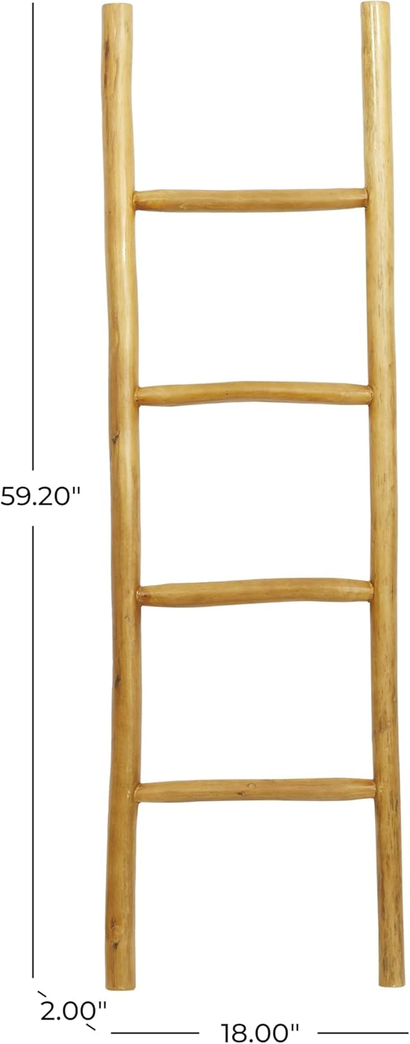 Teak Wood Handmade Ladder 4 Rack, 17' X 2' X 59', Brown