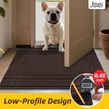 Entryway Rugs Doormat 32"X48", Non-Slip Dirt Trapper Door Mats Indoor, Washable Absorbent and Stain Resist Welcome Floor Mat for Front Door, Dog Door Mat, Muddy Wet Shoes & Paws, Brown